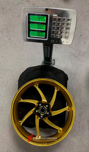 We manufacture premium quality forged motorcycle wheels rims for BMW S1000RR M1000RR in any design, size, color.

Wheel sizes (motorcycle spec):

Front: 3.5 x 17

Rear: 6 x 17

Weight:

Front: 3.6 kg (7.94 lbs)

Rear: 4.45 kg (9.81 lbs)

Finishing: Gloss Gold

Forza Performance Group engineers and manufactures each forged motorcycle wheel individually per order. This ensures precise fitment, uncompromised strength, and unique styling. Whether for racing, touring, or daily use — our wheels are built for both