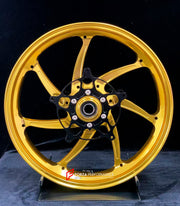 We manufacture premium quality forged motorcycle wheels rims for S1000RR M1000RR in any design, size, color.

Wheel sizes (motorcycle spec):

Front: 3.5 x 17

Rear: 6 x 17

Weight:

Front: 4.35 kg (9.59 lbs)

Rear: 4.85 kg (10.69 lbs)

Finishing: Gloss Gold

Forza Performance Group engineers and manufactures each forged motorcycle wheel individually per order. This ensures precise fitment, uncompromised strength, and unique styling. Whether for racing, touring, or daily use — our wheels are built for both p