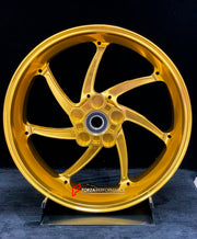 We manufacture premium quality forged motorcycle wheels rims for S1000RR M1000RR in any design, size, color.

Wheel sizes (motorcycle spec):

Front: 3.5 x 17

Rear: 6 x 17

Weight:

Front: 4.35 kg (9.59 lbs)

Rear: 4.85 kg (10.69 lbs)

Finishing: Gloss Gold

Forza Performance Group engineers and manufactures each forged motorcycle wheel individually per order. This ensures precise fitment, uncompromised strength, and unique styling. Whether for racing, touring, or daily use — our wheels are built for both p