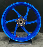 We manufacture premium quality forged motorcycle wheels rims for S1000RR M1000RR in any design, size, color.

Wheel sizes (motorcycle spec):

Front: 3.5 x 17

Rear: 6 x 17

Weight:

Front: 3.25 kg (7.16 lbs)

Rear: 4.35 kg (9.59 lbs)


Finishing: Gloss Blue

Forza Performance Group engineers and manufactures each forged motorcycle wheel individually per order. This ensures precise fitment, uncompromised strength, and unique styling. Whether for racing, touring, or daily use — our wheels are built for both p