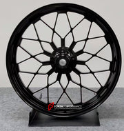 We manufacture premium quality forged motorcycle wheels rims for DUCATI PANIGALE V4 V4S V4R V4 SP2 in any design, size, color.

Wheel sizes (motorcycle spec):

Front: 3.5 x 17

Rear: 6 x 17

Weight:

Front: 4.25 kg (9.37 lbs)

Rear: 4.95 kg (10.91 lbs)

Finishing: Brushed Black

Forza Performance Group engineers and manufactures each forged motorcycle wheel individually per order. This ensures precise fitment, uncompromised strength, and unique styling. Whether for racing, touring, or daily use — our wheels