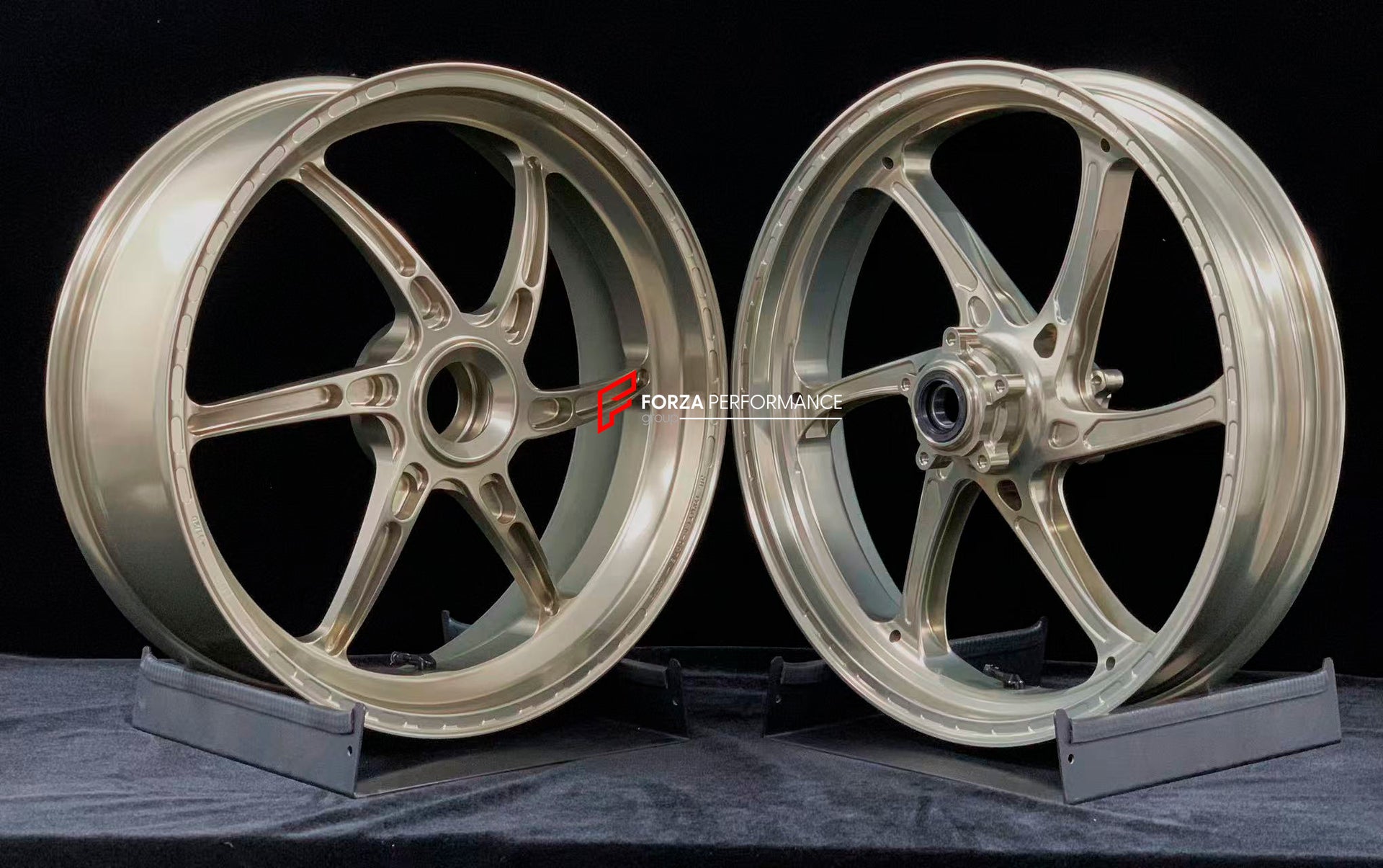 We manufacture premium quality forged motorcycle wheels rims for DUCATI MULTISTRADA V4 V4S V4RS V4 RALLY V4 PIKES PEAK in any design, size, color.

Wheel sizes (motorcycle spec):

Front: 3.0 x 19

Rear: 4.5 x 17

Weight:

Front: 3.6 kg (7.94 lbs)

Rear: 3.4 kg (7.5 lbs)


Finishing: Satin Gold

Forza Performance Group engineers and manufactures each forged motorcycle wheel individually per order. This ensures precise fitment, uncompromised strength, and unique styling. Whether for racing, touring, or daily 