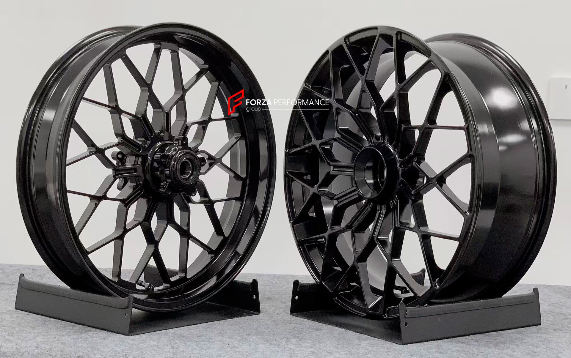We manufacture premium quality forged motorcycle wheels rims for DUCATI MULTISTRADA V4 V4S V4RS V4 RALLY V4 PIKES PEAK in any design, size, color.

Wheel sizes (motorcycle spec):

Front: 3.5 x 17

Rear: 5.5 x 17

Weight:

Front: 4.25 kg (9.37 lbs)

Rear: 4.95 kg (10.91 lbs)


Finishing:Gloss Black

Forza Performance Group engineers and manufactures each forged motorcycle wheel individually per order. This ensures precise fitment, uncompromised strength, and unique styling. Whether for racing, touring, or da