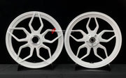 We manufacture premium quality forged motorcycle wheels rims for DUCATI PANIGALE V4 V4S V4R V4 SP2 in any design, size, color.

Wheel sizes (motorcycle spec):

Front: 3.5 x 17

Rear: 6 x 17

Weight:

Front: 4.45 kg (9.81 lbs)

Rear: 4.5 kg (9.92 lbs)


Finishing: Gloss White

Forza Performance Group engineers and manufactures each forged motorcycle wheel individually per order. This ensures precise fitment, uncompromised strength, and unique styling. Whether for racing, touring, or daily use — our wheels ar