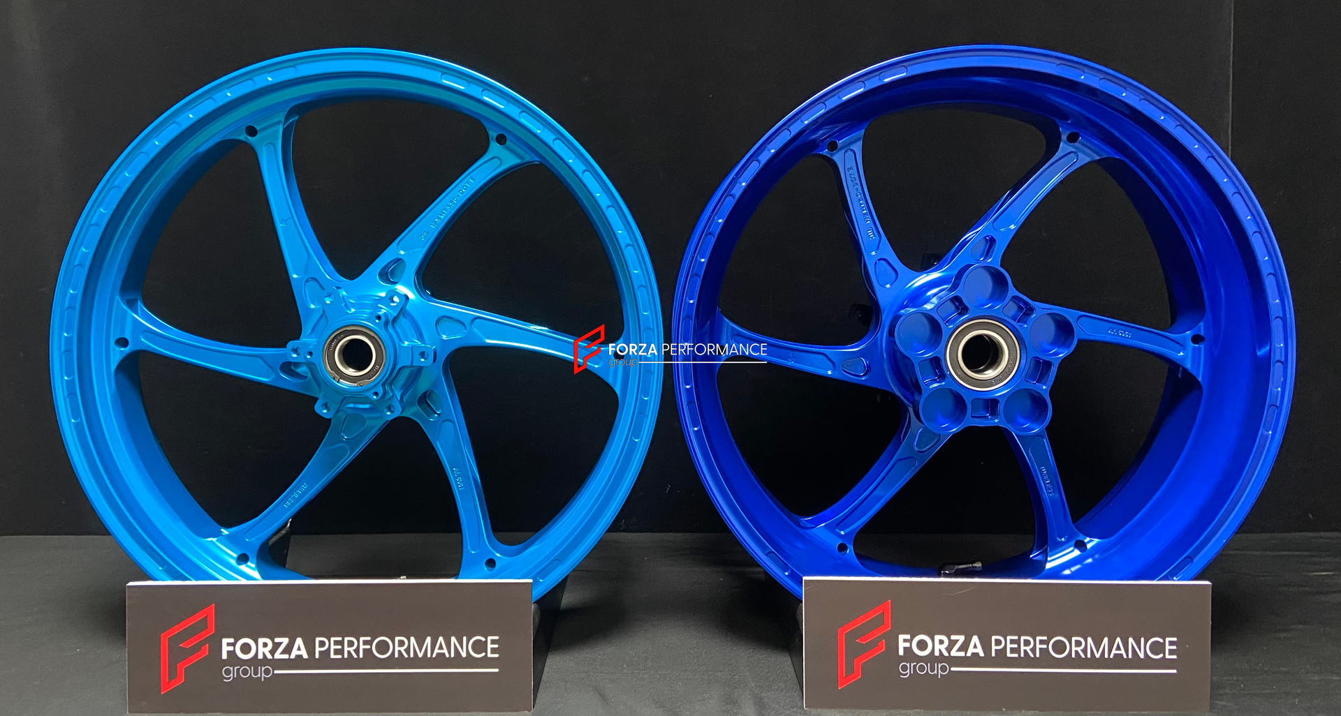 We manufacture premium quality forged motorcycle wheels rims for BMW M1000RR in any design, size, color.

Wheel sizes (motorcycle spec):

Front: 3.5 x 17

Rear: 6 x 17

Weight:

Front: 3.18 kg (7.01 lbs)

Rear: 4.18 kg (9.21 lbs)


Finishing: Gloss Sky Blue + Gloss Blue

Optional for an additional price: Dual-Color, Brushing, Chroming, Polishing, Carbon Barrel.

We offer motorcycle wheels in many sizes: 16, 17, 18, 19, 20, 21, 23, 26, 30, 32, and 34 inches. If you need a different size, please contact 