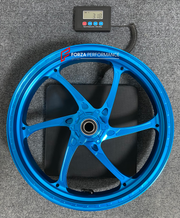 We manufacture premium quality forged motorcycle wheels rims for BMW M1000RR in any design, size, color.

Wheel sizes (motorcycle spec):

Front: 3.5 x 17

Rear: 6 x 17

Weight:

Front: 3.18 kg (7.01 lbs)

Rear: 4.18 kg (9.21 lbs)


Finishing: Gloss Sky Blue + Gloss Blue

Optional for an additional price: Dual-Color, Brushing, Chroming, Polishing, Carbon Barrel.

We offer motorcycle wheels in many sizes: 16, 17, 18, 19, 20, 21, 23, 26, 30, 32, and 34 inches. If you need a different size, please contact 