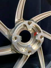 We manufacture premium quality forged motorcycle wheels rims for DUCATI PANIGALE in any design, size and color.

Wheel sizes (motorcycle spec):

Front: 3.5 x 17

Rear: 6 x 17

Weight:

Front: 4.12 kg (9.08 lbs)

Rear:&nbsp;4.22 kg (9.30 lbs)

Finishing: Satin Bronze