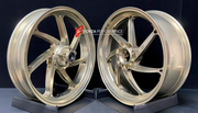 We manufacture premium quality forged motorcycle wheels rims for DUCATI PANIGALE in any design, size and color.

Wheel sizes (motorcycle spec):

Front: 3.5 x 17

Rear: 6 x 17

Weight:

Front: 4.12 kg (9.08 lbs)

Rear:&nbsp;4.22 kg (9.30 lbs)

Finishing: Satin Bronze