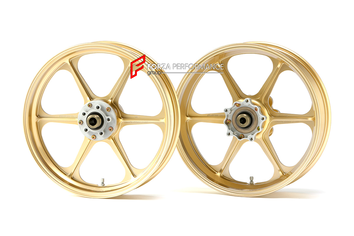 We manufacture premium quality forged motorcycle wheels rims for DUCATI PANIGALE in any design, size and color.

Wheel sizes (motorcycle spec):

Front: 3.5 x 17

Rear: 6 x 17

Finishing: Any

We offer motorcycle wheels in many sizes: 16, 17, 18, 19, 20, 21, 23, 26, 30, 32, and 34 inches. If you need a different size, please contact us.
All our motorcycle wheels come with the bearings already installed.
Our wheels come with standard hubs, but you can choose to upgrade to our special performance hubs.
You can