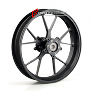 We manufacture premium quality forged motorcycle wheels rims for DUCATI PANIGALE in any design, size and color.

Wheel sizes (motorcycle spec):

Front: 3.5 x 17

Rear: 6 x 17

Finishing: Any

We offer motorcycle wheels in many sizes: 16, 17, 18, 19, 20, 21, 23, 26, 30, 32, and 34 inches. If you need a different size, please contact us.
All our motorcycle wheels come with the bearings already installed.
Our wheels come with standard hubs, but you can choose to upgrade to our special performance hubs.
You can