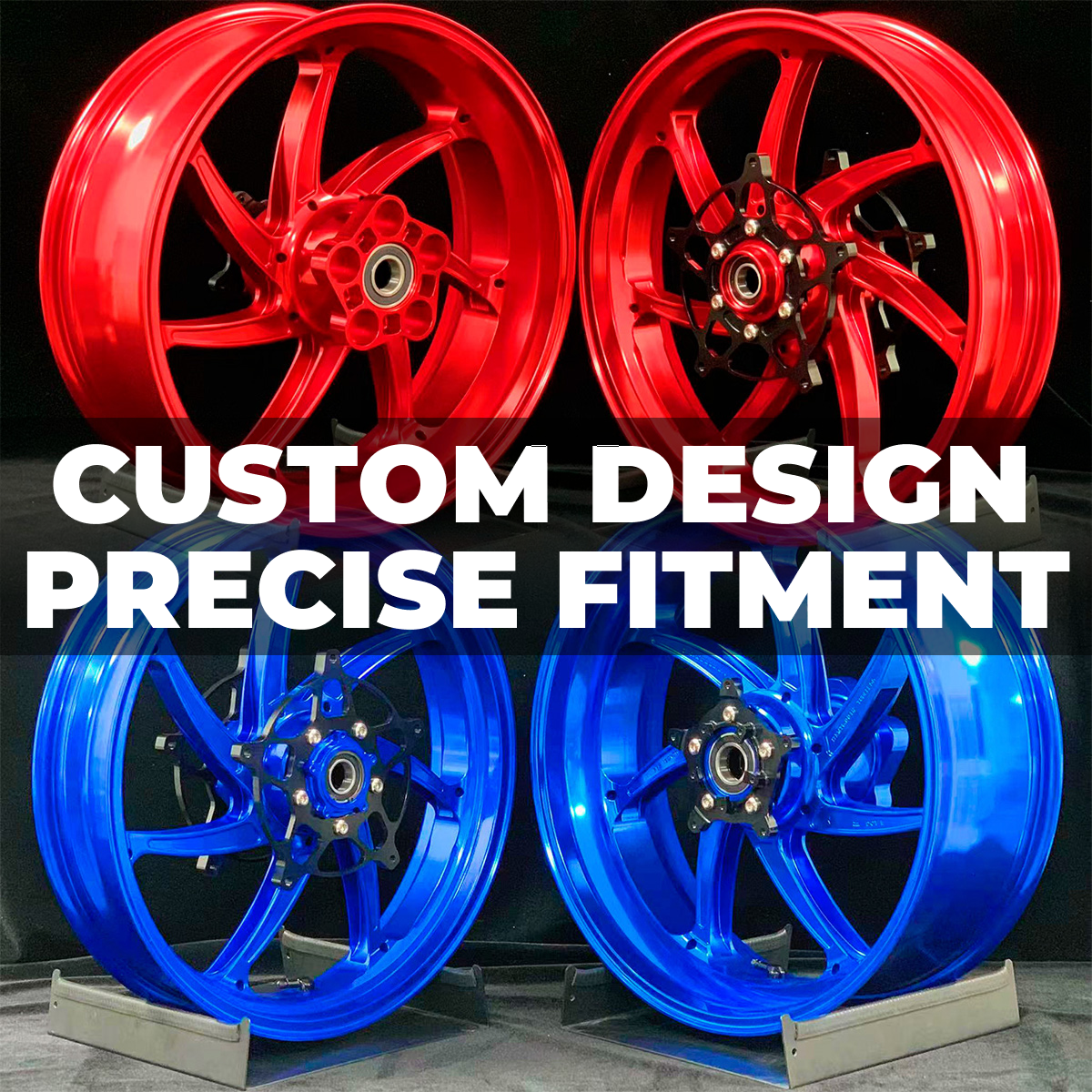 We manufacture premium quality forged motorcycle wheels rims in any design, size, color.

Wheel sizes (motorcycle spec): Any

Finishing: Any

Forza Performance Group engineers and manufactures each forged motorcycle wheel individually per order. This ensures precise fitment, uncompromised strength, and unique styling. Whether for racing, touring, or daily use — our wheels are built for both performance and design.

Advantages of Forza Performance Group forged wheels:
Our wheels are optimized for your motorc