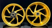 We manufacture premium quality forged motorcycle wheels rims for SUZUKI HAYABUSA in any design, size, color.

Wheel sizes (motorcycle spec):

Front: 3.5 x 17

Rear: 6 x 17

Weight:

Front: 3.93 kg (8.66 lbs)

Rear: 5.12 kg (11.29 lbs)

Finishing: Gloss Gold