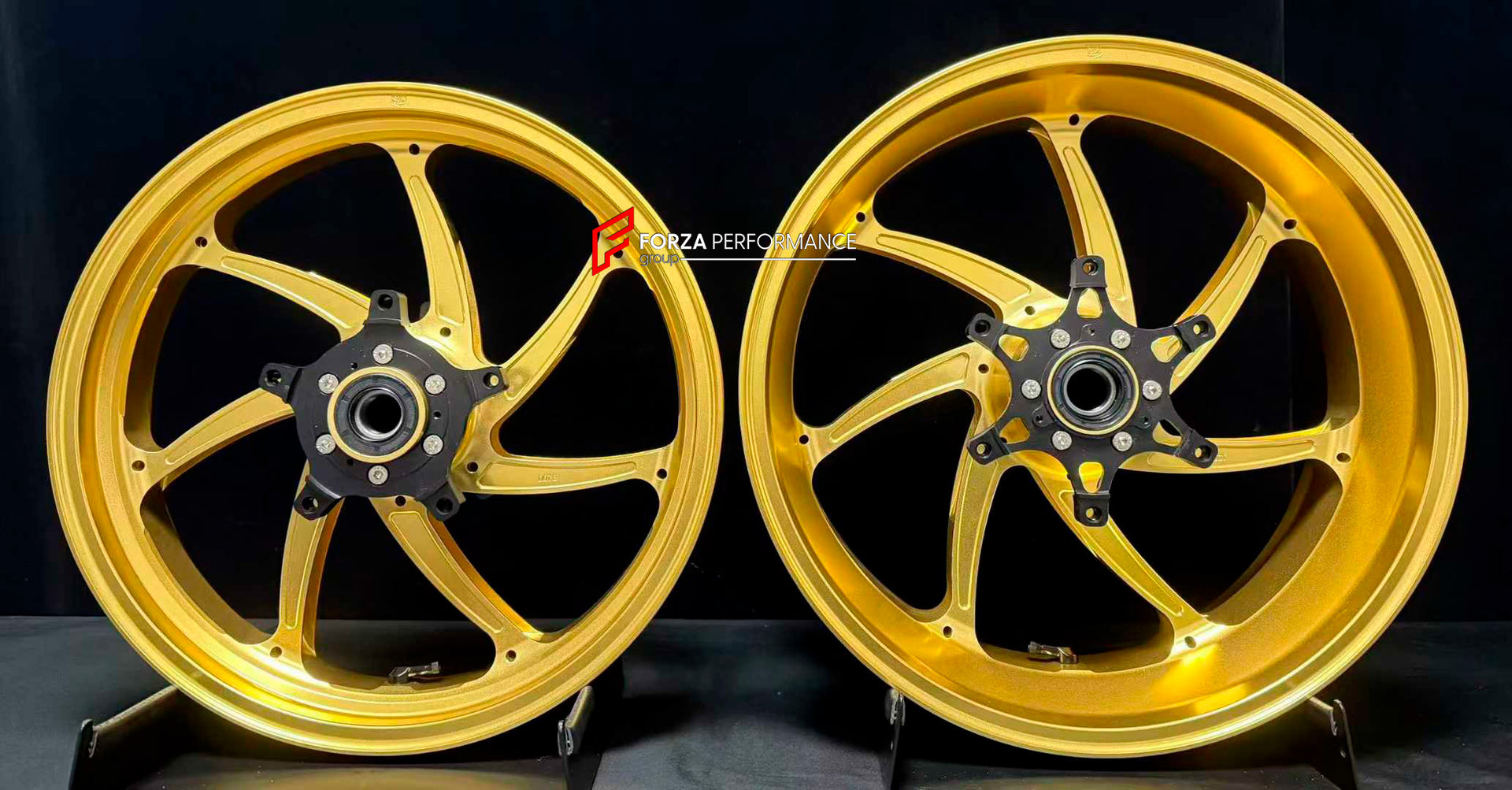 We manufacture premium quality forged motorcycle wheels rims for SUZUKI HAYABUSA in any design, size, color.

Wheel sizes (motorcycle spec):

Front: 3.5 x 17

Rear: 6 x 17

Weight:

Front: 3.93 kg (8.66 lbs)

Rear: 5.12 kg (11.29 lbs)

Finishing: Gloss Gold