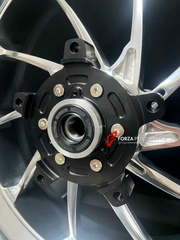 We manufacture premium quality forged motorcycle wheels rims for YAMAHA in any design, size, color.

Wheel sizes (motorcycle spec):

Front: 3.5 x 17

Rear: 5.5 x 17

Weight:

Front:&nbsp;4.41 kg (9.72 lbs)

Rear: 5.35 kg (11.79 lbs)


Finishing: Gloss Silver

Optional for an additional price: Dual-Color, Brushing, Chroming, Polishing, Carbon Barrel.

We offer motorcycle wheels in many sizes: 16, 17, 18, 19, 20, 21, 23, 26, 30, 32, and 34 inches. If you need a different size, please contact us.
All our motor