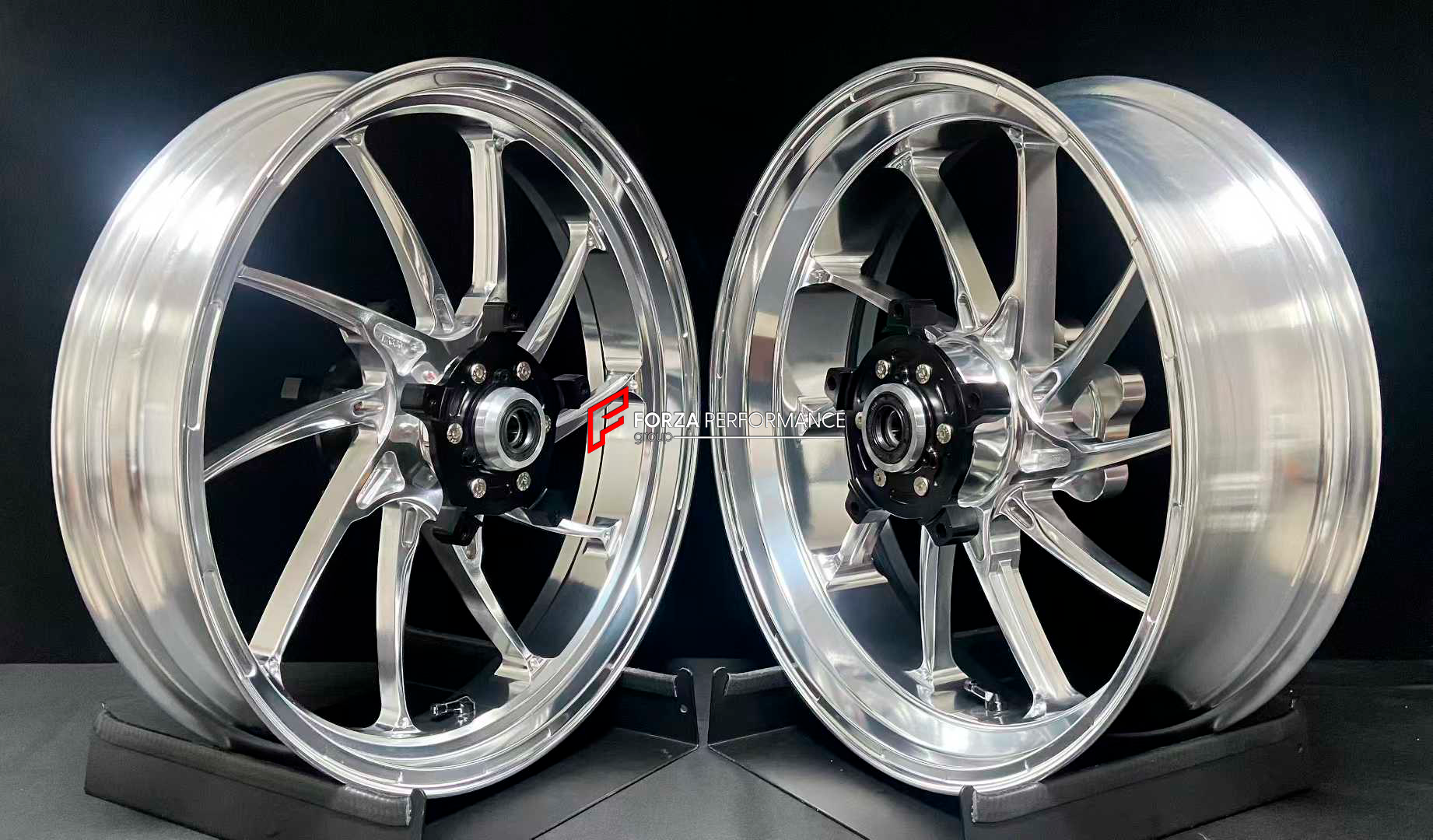 We manufacture premium quality forged motorcycle wheels rims for YAMAHA in any design, size, color.

Wheel sizes (motorcycle spec):

Front: 3.5 x 17

Rear: 5.5 x 17

Weight:

Front:&nbsp;4.41 kg (9.72 lbs)

Rear: 5.35 kg (11.79 lbs)


Finishing: Gloss Silver

Optional for an additional price: Dual-Color, Brushing, Chroming, Polishing, Carbon Barrel.

We offer motorcycle wheels in many sizes: 16, 17, 18, 19, 20, 21, 23, 26, 30, 32, and 34 inches. If you need a different size, please contact us.
All our motor