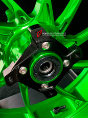 We manufacture premium quality forged motorcycle wheels rims for KAWASAKI ZX4R ZX4RSE in any design, size, color.

Wheel sizes (motorcycle spec):

Front: 3.5 x 17

Rear: 4.5 x 17

Weight:

Front: 5.05 kg (11.13 lbs)

Rear: 5.2 kg (11.46 lbs)


Finishing: Gloss Green

Forza Performance Group engineers and manufactures each forged motorcycle wheel individually per order. This ensures precise fitment, uncompromised strength, and unique styling. Whether for racing, touring, or daily use — our wheels are built f