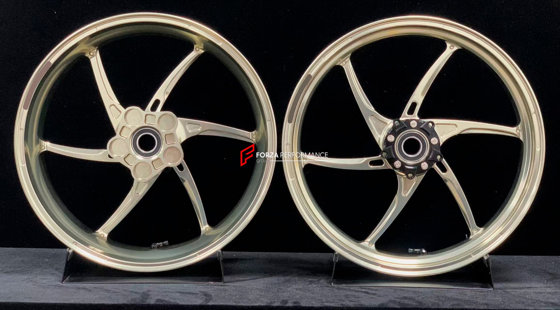We manufacture premium quality forged motorcycle wheels rims for KAWASAKI ZX6R in any design, size, color.

Wheel sizes (motorcycle spec):

Front: 3.5 x 17

Rear: 5.5 x 17

Weight:

Front: 3.8 kg (8.38 lbs)

Rear: 4.85 kg (10.69 lbs)


Finishing: Gloss Bronze

Forza Performance Group engineers and manufactures each forged motorcycle wheel individually per order. This ensures precise fitment, uncompromised strength, and unique styling. Whether for racing, touring, or daily use — our wheels are built for both