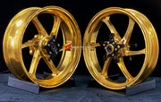 We manufacture premium quality forged motorcycle wheels rims for KAWASAKI ZX4R ZX4RSE in any design, size, color.

Wheel sizes (motorcycle spec):

Front: 3.5 x 17

Rear: 4.5 x 17

Weight:

Front: 4.35 kg (9.59 lbs)

Rear: 4.85 kg (10.69 lbs)


Finishing: Gloss Gold

Forza Performance Group engineers and manufactures each forged motorcycle wheel individually per order. This ensures precise fitment, uncompromised strength, and unique styling. Whether for racing, touring, or daily use — our wheels are built fo