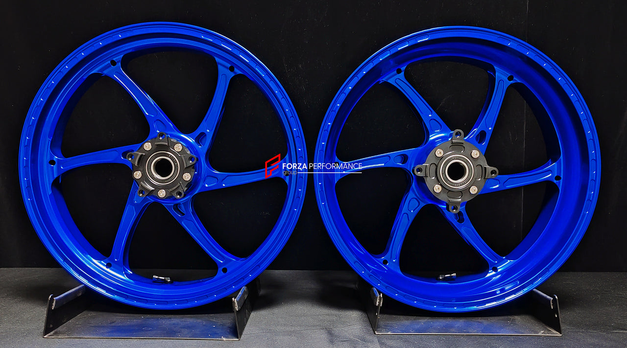 We manufacture premium quality forged motorcycle wheels rims for KAWASAKI ZX6R in any design, size, color.

Wheel sizes (motorcycle spec):

Front: 3.5 x 17

Rear: 5.5 x 17

Weight:

Front: 3.85 kg (8.48 lbs)

Rear: 4.95 kg (10.91 lbs)


Finishing: Gloss Blue

Forza Performance Group engineers and manufactures each forged motorcycle wheel individually per order. This ensures precise fitment, uncompromised strength, and unique styling. Whether for racing, touring, or daily use — our wheels are built for both 