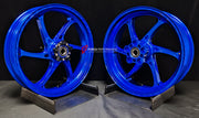 We manufacture premium quality forged motorcycle wheels rims for KAWASAKI ZX6R in any design, size, color.

Wheel sizes (motorcycle spec):

Front: 3.5 x 17

Rear: 5.5 x 17

Weight:

Front: 3.85 kg (8.48 lbs)

Rear: 4.95 kg (10.91 lbs)


Finishing: Gloss Blue

Forza Performance Group engineers and manufactures each forged motorcycle wheel individually per order. This ensures precise fitment, uncompromised strength, and unique styling. Whether for racing, touring, or daily use — our wheels are built for both 