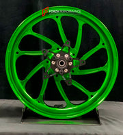 We manufacture premium quality forged motorcycle wheels rims for YAMAHA in any design, size, color.

Wheel sizes (motorcycle spec):

Front: 3.5 x 15

Rear: 4 x 14

Weight:

Front: 3.95 kg (8.71 lbs)

Rear: 3.8 kg (8.38 lbs)


Finishing: Gloss Green

Forza Performance Group engineers and manufactures each forged motorcycle wheel individually per order. This ensures precise fitment, uncompromised strength, and unique styling. Whether for racing, touring, or daily use — our wheels are built for both performanc