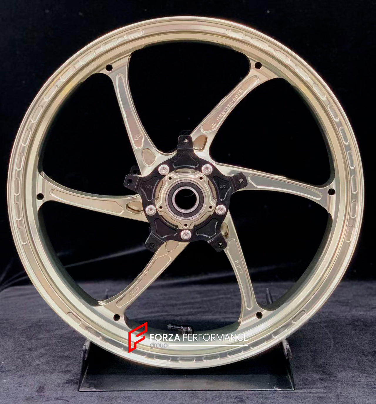 We manufacture premium quality forged motorcycle wheels rims for YAMAHA in any design, size, color.

Wheel sizes (motorcycle spec):

Front: 3.5 x 17

Rear: 6 x 17

Weight:

Front: 4.05 kg (8.93 lbs)

Rear: 5 kg (11.02 lbs)


Finishing: Gloss Bronze

Forza Performance Group engineers and manufactures each forged motorcycle wheel individually per order. This ensures precise fitment, uncompromised strength, and unique styling. Whether for racing, touring, or daily use — our wheels are built for both performanc