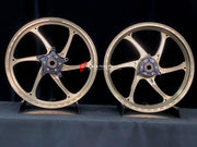 We manufacture premium quality forged motorcycle wheels rims for YAMAHA in any design, size, color.

Wheel sizes (motorcycle spec):

Front: 3 x 17

Rear: 4 x 17

Weight:

Front: 3.1 kg (6.83 lbs)

Rear: 3.55 kg (7.83 lbs)


Finishing: Satin Bronze

Forza Performance Group engineers and manufactures each forged motorcycle wheel individually per order. This ensures precise fitment, uncompromised strength, and unique styling. Whether for racing, touring, or daily use — our wheels are built for both performance