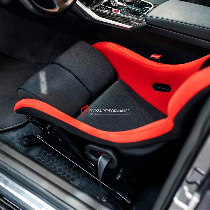 CUSTOM MADE SEAT BRACKETS for RECARO RSS for BMW 2 SERIES G42 M240 2021+
Set includes:

Custom-Fit Seat Base Frame
Side Mount L-Brackets
Manual or Electric Sliding Rails (electric adds a plug-in CAN bypass emulator — your choice)
Mounting Hardware
Material: 440 High-Strength Steel

NOTE: Professional installation is required.
