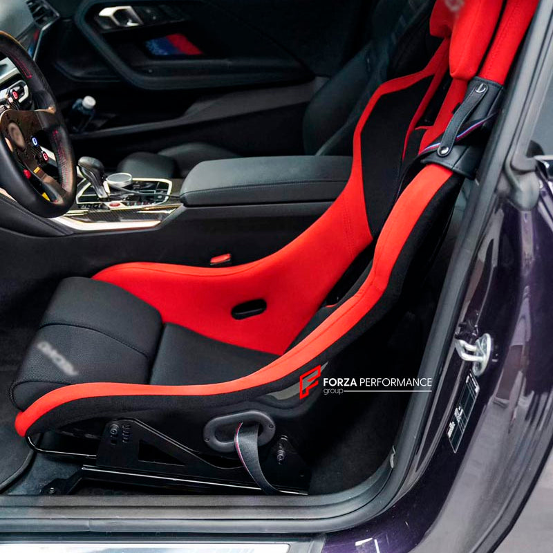CUSTOM MADE SEAT BRACKETS for RECARO RSS for BMW 2 SERIES G42 M240 2021+
Set includes:

Custom-Fit Seat Base Frame
Side Mount L-Brackets
Manual or Electric Sliding Rails (electric adds a plug-in CAN bypass emulator — your choice)
Mounting Hardware
Material: 440 High-Strength Steel

NOTE: Professional installation is required.