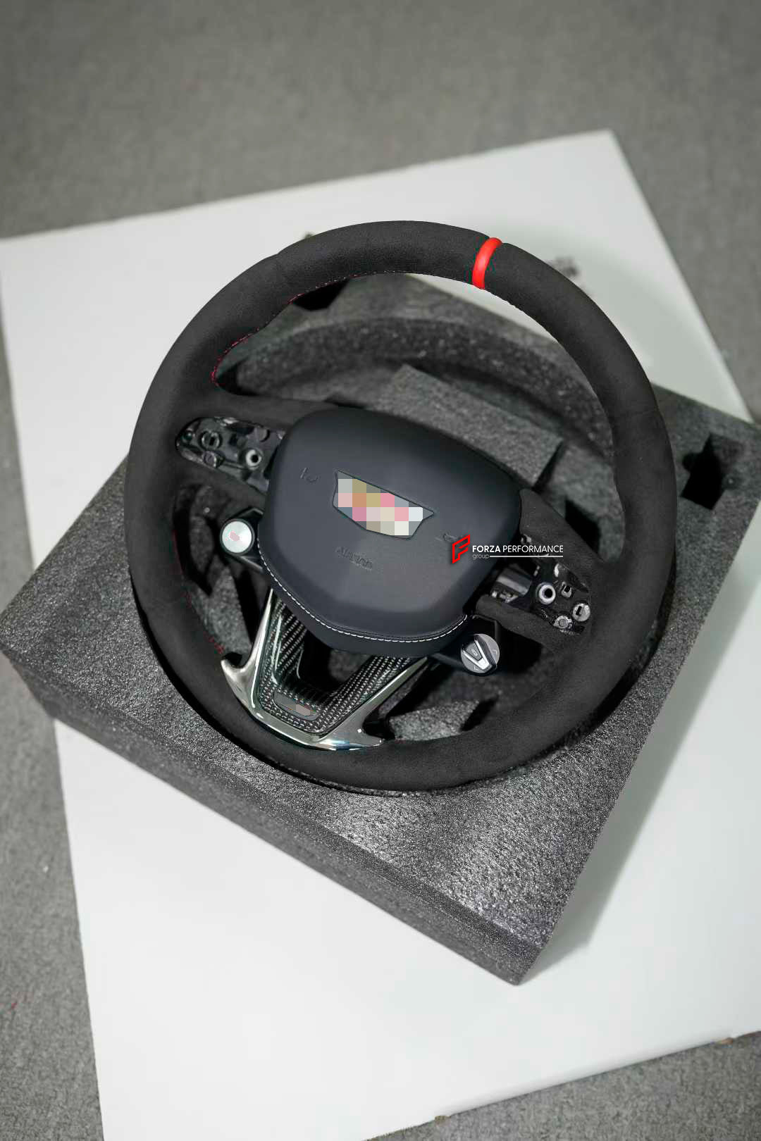 CUSTOM STEERING WHEEL for CADILLAC CT4 CT5 V

Set includes:

Steering wheel

Features:

Bolt-on and PLUG and PLAY
Our material is: harmless, light, durable, and Vibro-absorption