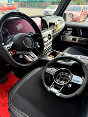 CUSTOM STEERING WHEEL for MERCEDES BENZ G-CLASS W465 G450 G350 G500 G550 AMG G63 2024+

Set includes:

Steering wheel

Features:

Bolt-on and PLUG and PLAY
Our material is: harmless, light, durable, and Vibro-absorption

For an extra cost:


LCD display
Airbag
Airbag cover
Shift paddles
Any color of stitching
Any material such as Alcantara, carbon, leather
Heating and vibration function
Full customization according to your preference

Production time: 10 days