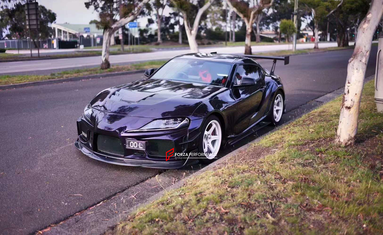 BKSS II CARBON BODY KIT FOR TOYOTA SUPRA A90 A91 2019+  Set includes:  Front Lip Front Canards Front Bumper Hood Side Skirts