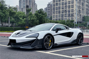 CONVERSION UPGRADE FACELIFT OLD TO NEW BODY KIT for MCLAREN 540C 570S 2015 - 2020 to 600LT 2018 - 2021
Set includes:

Front Bumper Lip
Front Lip Undertray
Material: Carbon (Can be made in Forged Carbon)

NOTE: Professional installation is required.