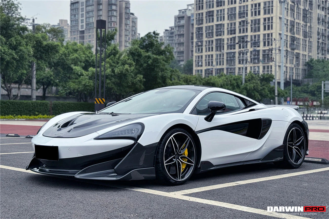 CONVERSION UPGRADE FACELIFT OLD TO NEW BODY KIT for MCLAREN 540C 570S 2015 - 2020 to 600LT 2018 - 2021
Set includes:

Front Bumper Lip
Front Lip Undertray
Material: Carbon (Can be made in Forged Carbon)

NOTE: Professional installation is required.