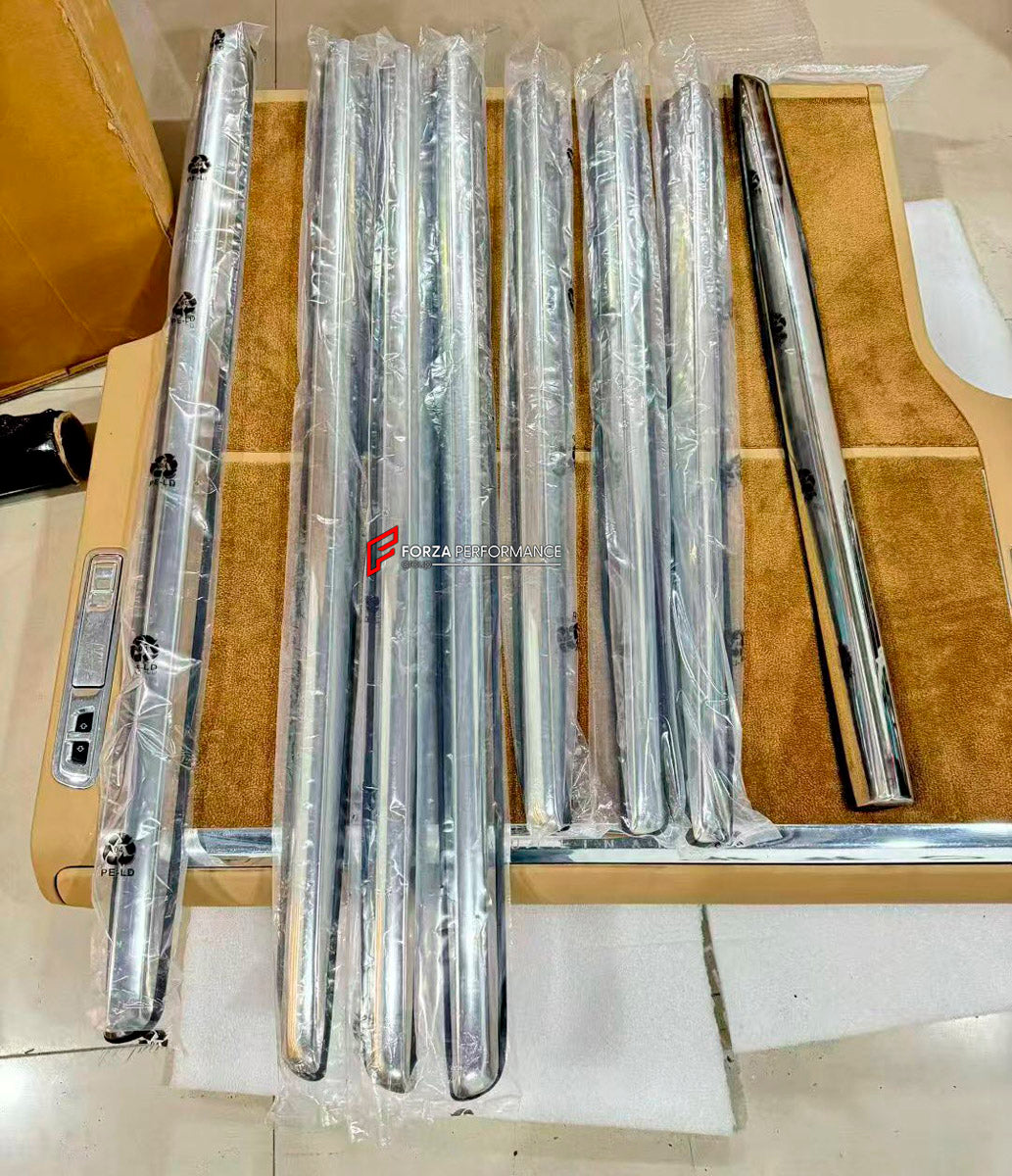 Door Moldings for Rolls Royce Cullinan 2018+
Set includes:

Door Moldings
Material: Stainless Steel

NOTE: Professional installation is required.