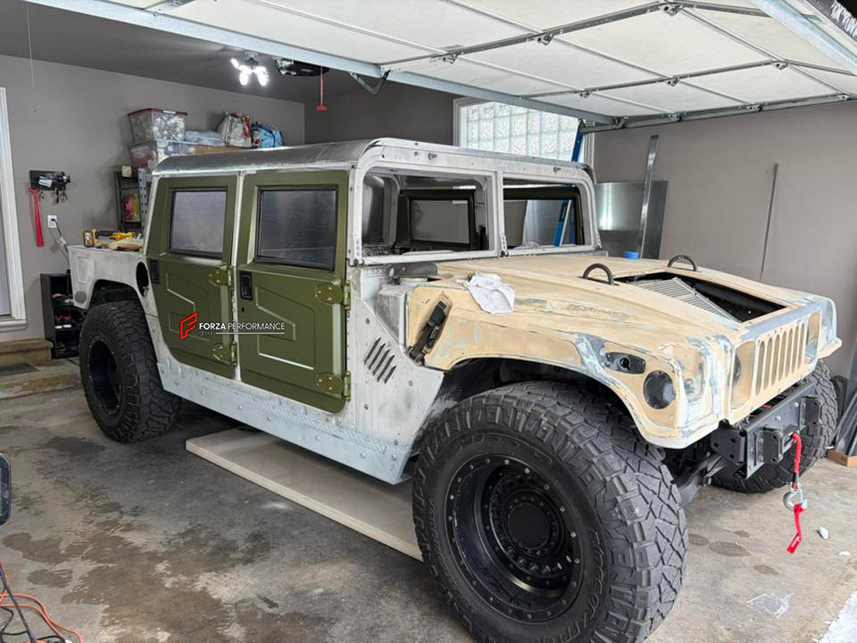 Metal Doors Replacement for Hummer H1 1992 - 2006
Set includes:

Doors
Material: Metal

NOTE: Professional installation is required.