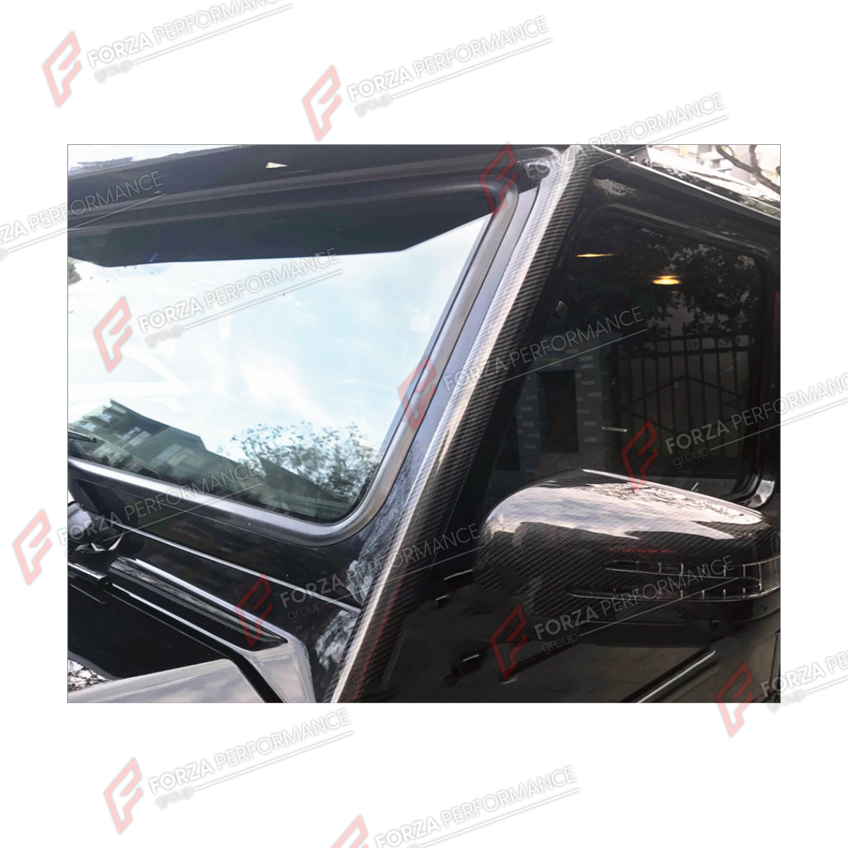 DRY CARBON A-PILLAR COVERS for MERCEDES-BENZ G-CLASS W463 2008 - 2018

Set includes:
A-Pillar Covers

Material: Dry Carbon

NOTE: Professional installation is required.