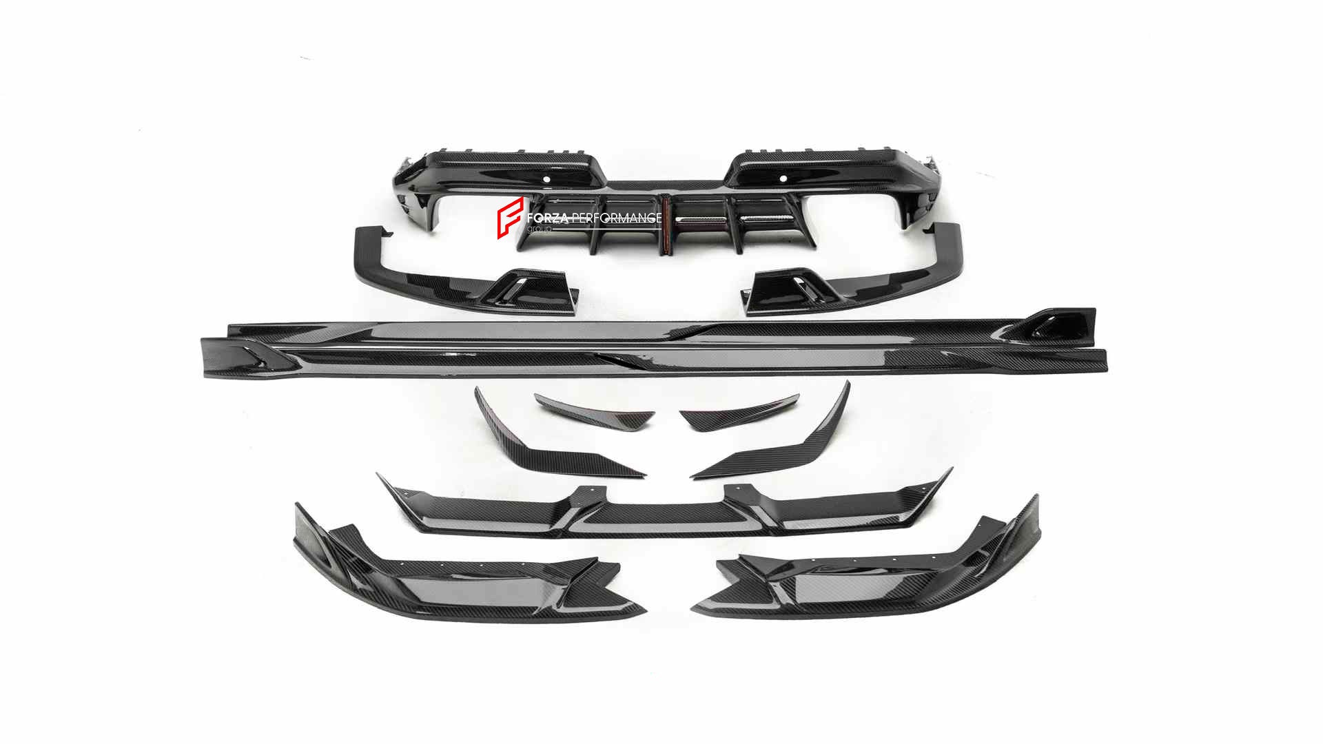 DRY CARBON AERO KIT for BMW M5 G90 G99 2024+



Set includes:

Front Lip

Front Bumper Trims
Side Skirts

Rear Diffuser

Material: Dry Carbon

Note: Professional installation is required