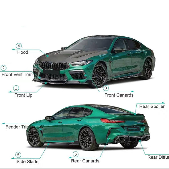 DRY CARBON AERO KIT for BMW M8 F91 F92 2019+

Set includes:

Front Lip
Front Vent Trim
Front Canards
Hood / Bonnet
Side Skirts
Rear Spoiler
Rear Canards
Rear Diffuser

Material: Carbon Fiber

Note: Professional installation is required.

Contact us for pricing.
Keywords ►

Dry Carbon Aero Kit for BMW M8 F91 F92, BMW M8 F91 F92 Dry Carbon Aero Kit, High Performance Dry Carbon Aero Kit BMW M8, BMW M8 Carbon Aero Upgrade 2019+, Premium Dry Carbon Aero Kit for BMW M8, BMW M8 F91 F92 Carbon Fiber Aero Kit, BMW M