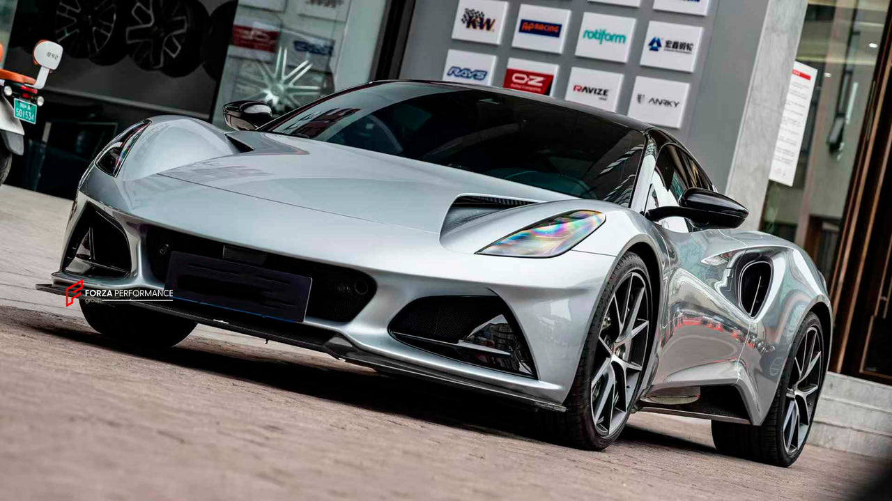 DRY CARBON AERO KIT for LOTUS EMIRA 2022+

Set includes:

Front Lip
Rear Diffuser

Material: Dry Carbon

Note: Professional installation is required.