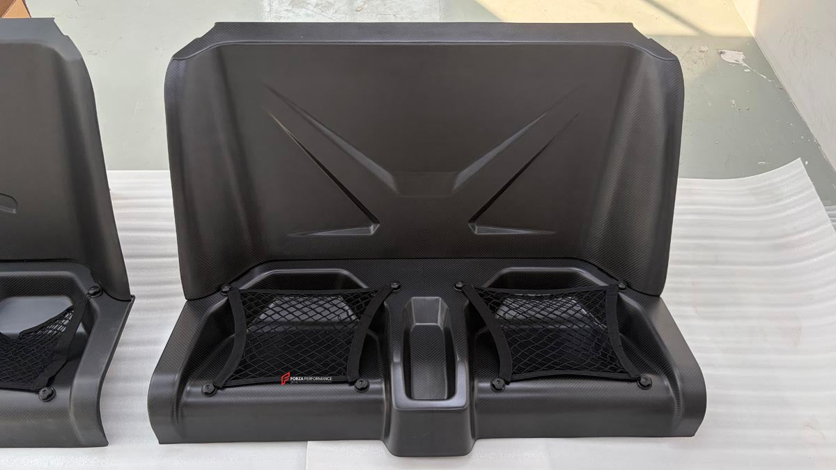 DRY CARBON BACK SEAT DELETE KIT REAR SEAT REMOVE for BMW M2 G87 M240 G42 2021+

Designed to:

Reduce overall weight of the car
Increase available cargo space
Enhance speed and driving control
Maintain a fresh appearance with UV protection
Material: Carbon