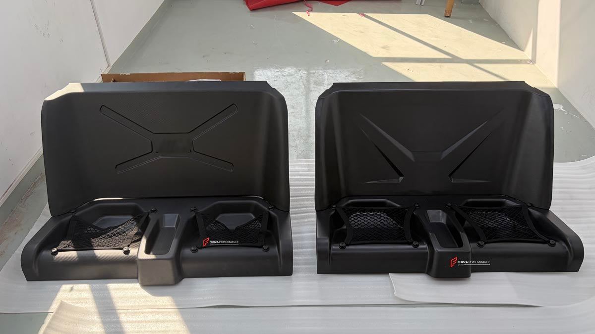 DRY CARBON BACK SEAT DELETE KIT REAR SEAT REMOVE for BMW M2 G87 M240 G42 2021+

Designed to:

Reduce overall weight of the car
Increase available cargo space
Enhance speed and driving control
Maintain a fresh appearance with UV protection
Material: Carbon