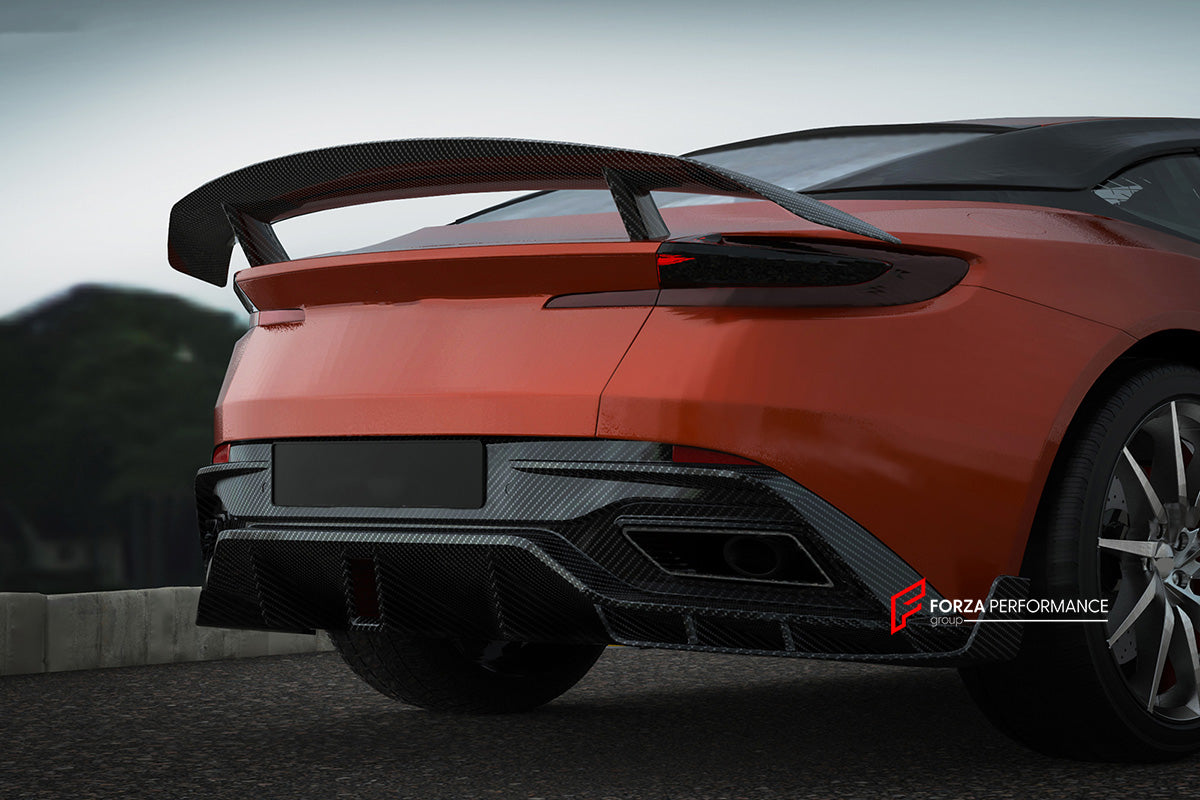 DRY CARBON BODY KIT for ASTON MARTIN DB 11 AM5 2016 - 2023

Set includes:

Front Lip
Hood / Bonnet
Fender Flares
Side Skirts
Rear Spoiler
Rear Diffuser

Material: Dry Carbon