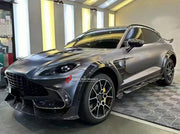 DRY CARBON BODY KIT for ASTON MARTIN DBX AM8 2020 - 2024 FORZA PERFORMANCE custom fit MS Style

Set includes:
Front Lip
Front Bumper Air Vent Covers
Hood Bonnet Air Vents
Side Fender Vents
Fender Flares
Side Mirror Covers
Body Side Door Moldings
Side Skirts
Roof Spoiler
Rear Spoiler Wing
Rear Diffuser

Material: Dry Carbon

NOTE: Professional installation is required.