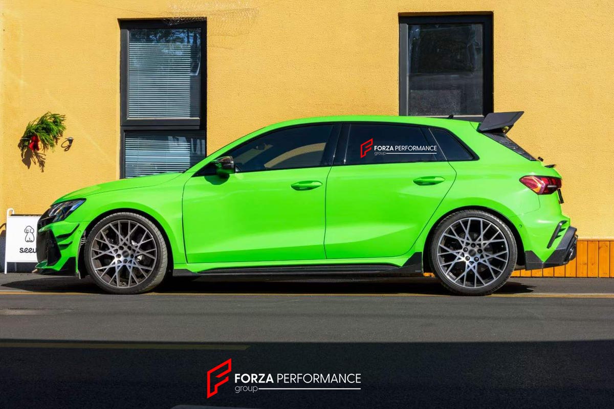 DRY CARBON BODY KIT for AUDI RS3 8Y 2024+
Set includes:

Front Lip
Side Skirts
Diffuser
Roof Spoiler
Material: Dry Carbon

NOTE: Professional installation is required.