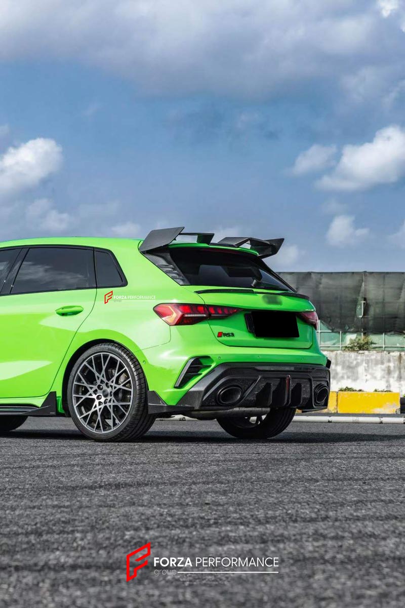 DRY CARBON BODY KIT for AUDI RS3 8Y 2024+
Set includes:

Front Lip
Side Skirts
Diffuser
Roof Spoiler
Material: Dry Carbon

NOTE: Professional installation is required.