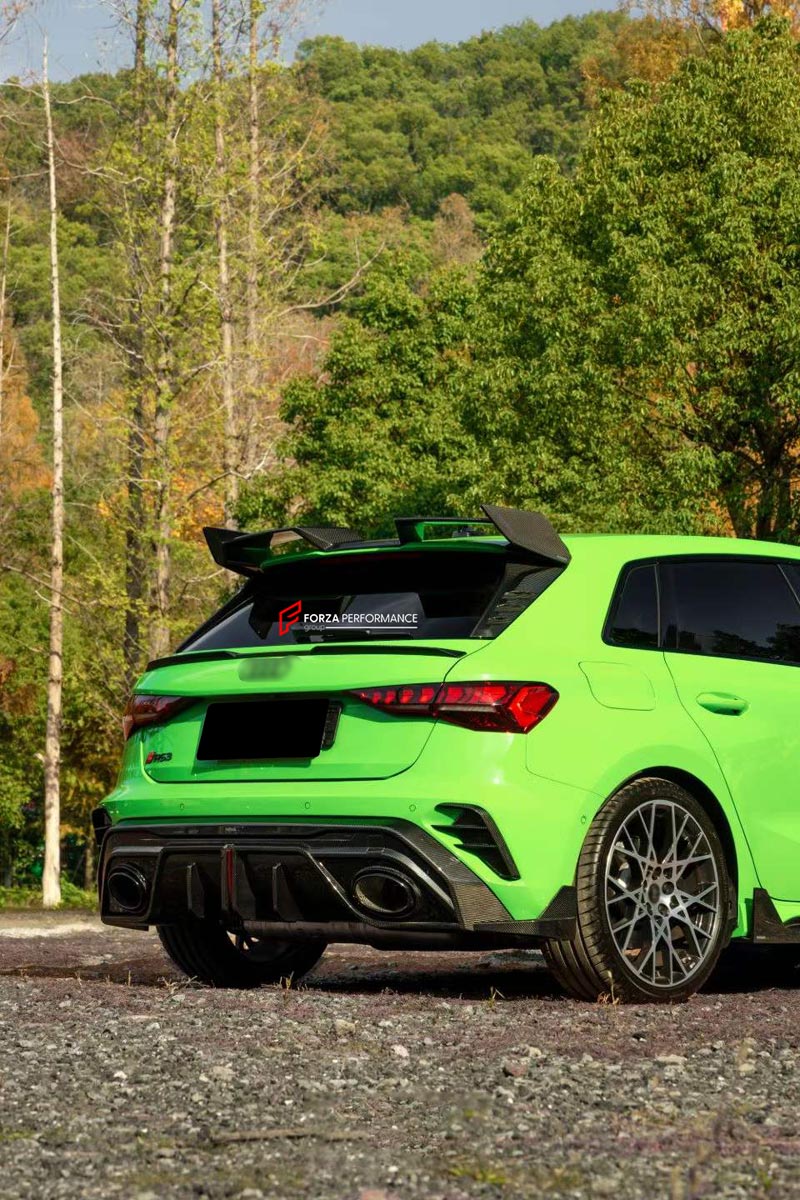 DRY CARBON BODY KIT for AUDI RS3 8Y 2024+
Set includes:

Front Lip
Side Skirts
Diffuser
Roof Spoiler
Material: Dry Carbon

NOTE: Professional installation is required.