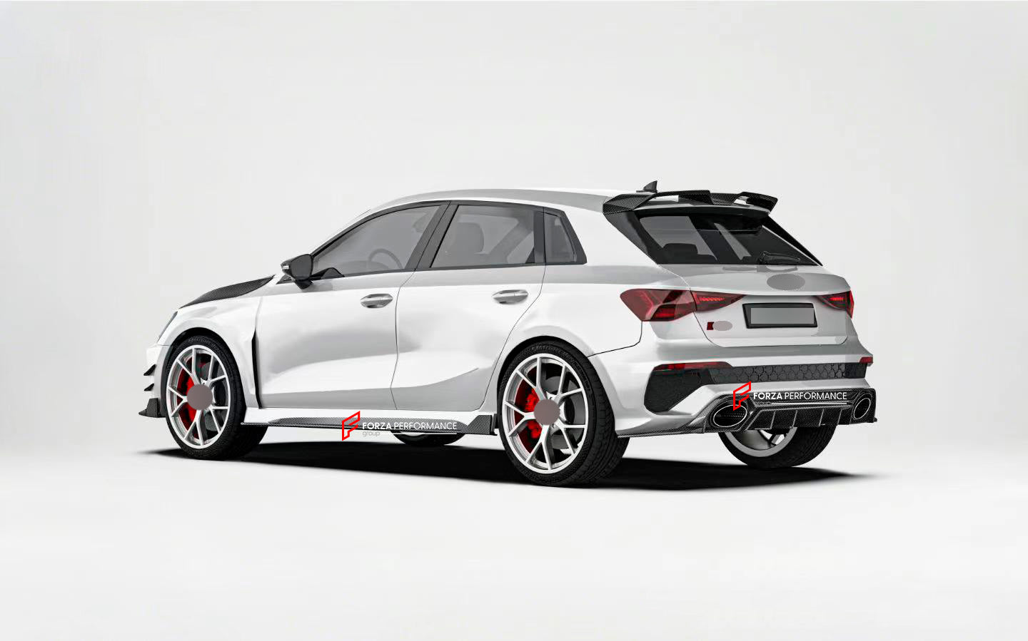 DRY CARBON BODY KIT for AUDI RS3 8Y FACELIFT 2024+ Forza Performance custom fit Paktechz style design