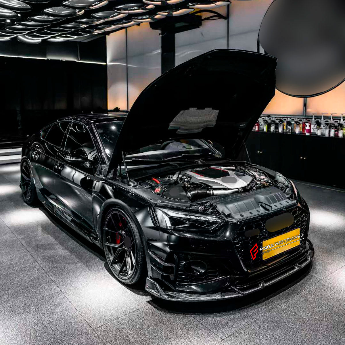 DRY CARBON BODY KIT for AUDI RS5 F5 FACELIFT B9.5 2020 - 2025 FORZA PERFORMANCE AE Design
Set includes:

Front Lip
Front Bumper Vents
Engine Cover
Front Fender Flares
Side Skirts
Rear Fender Flares
Ducktail Spoiler
Rear Diffuser
Material: Dry Carbon

NOTE: Professional installation is required.