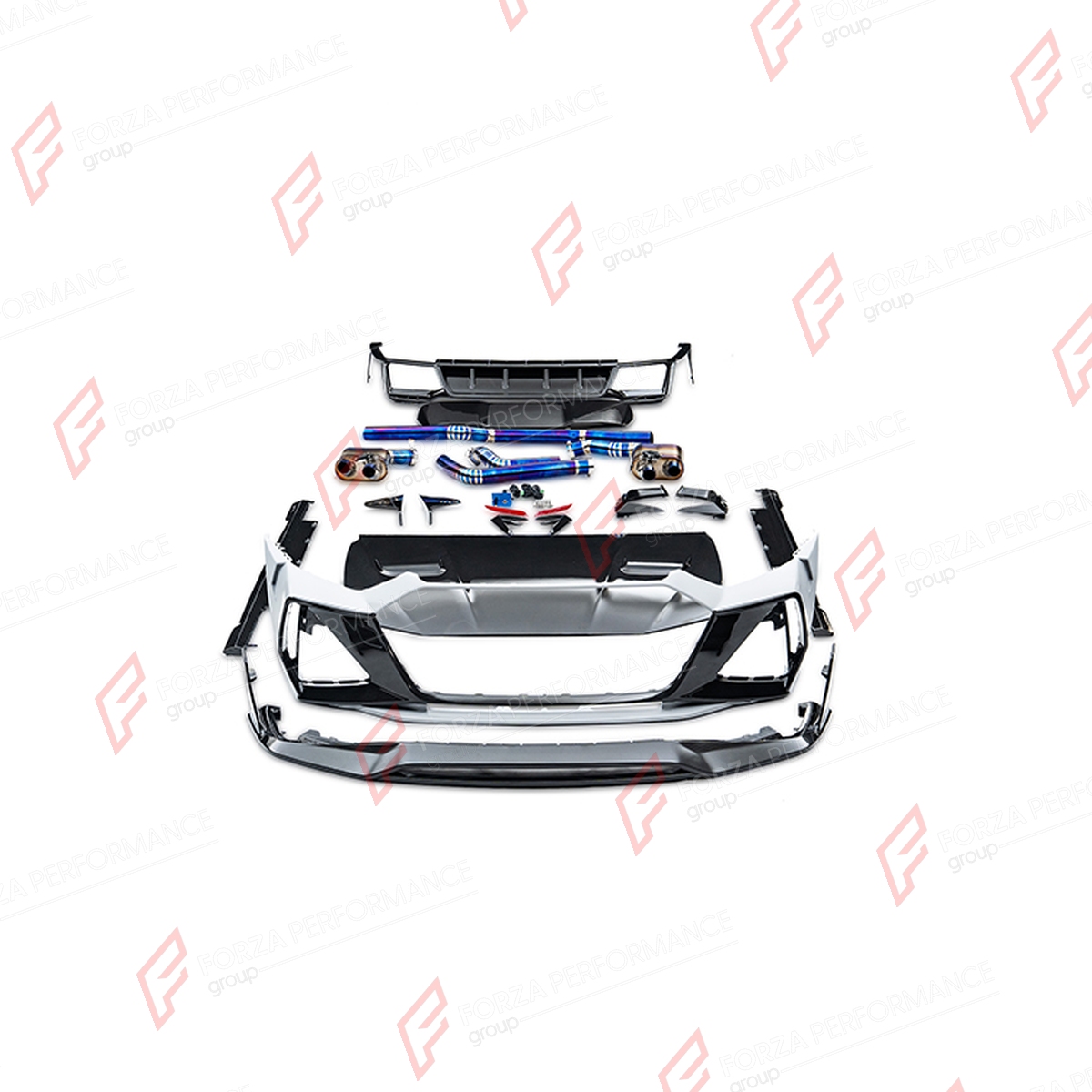 DRY CARBON BODY KIT for AUDI RS6 AVANT C8 2019 - 2023 FORZA PERFORMANCE custom fit Mansory Style

Set includes:
Front Bumper Assembly
Front Bumper
Front Bumper Canards
Front Bumper Air Intake Covers
Front Bumper Air Vent Covers
Hood Bonnet
Side Skirts
Roof Spoiler
Ducktail Spoiler
Rear Bumper Splitters
Rear Diffuser
Exhaust System

Material: Dry Carbon

NOTE: Professional installation is required.